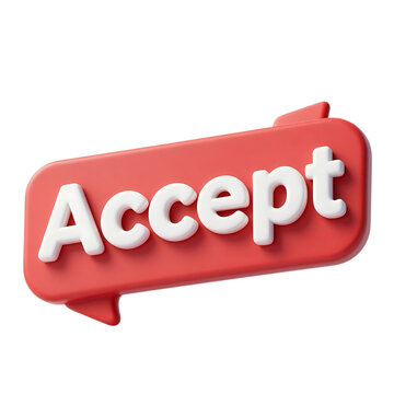 3D Accept Button &ndash; Approval, Confirmation, Agreement UI Concept