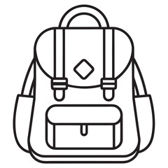 Backpack Line Art Vector