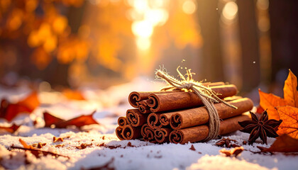 Bundle of cinnamon sticks, Generated image	
