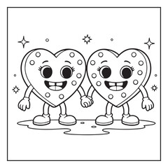 Obraz premium Valentine's Day coloring page