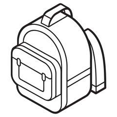 Backpack Line Art Vector