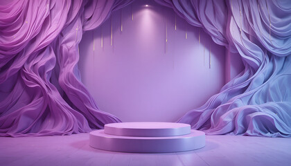 Lavender display with wave texture background