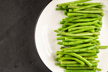 Green beans raw fresh vegetable string bean healthy food ingredient appetizer fresh tasty gourmet ...