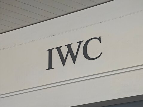 Interlaken, Switzerland-Oct.1st 2025: IWC company brand logo 