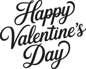 silhouette of happy valentine day calligraphy text