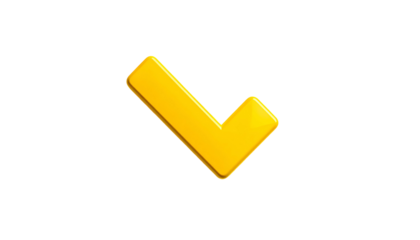 Gleaming golden checkmark on black background, 3D style, representing completion or success