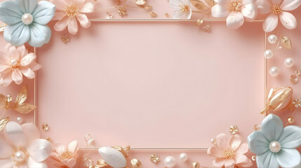 Pastel flowers frame