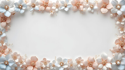 Pastel flowers frame