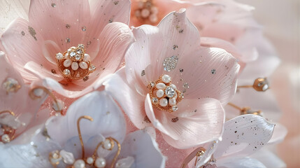 Flower with Jewels Background