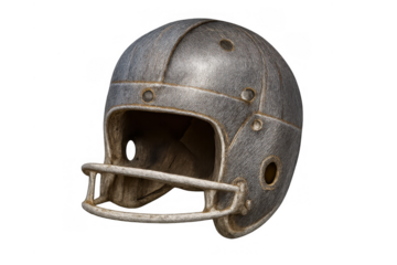 Vintage american football helmet representing history, protection, and the spirit of classic gridiron sport, transparent background