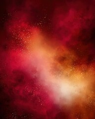 Fototapeta premium Colorful cosmic scene showing swirls of red, orange, and white with stars in outer space linked to galaxy and universe
