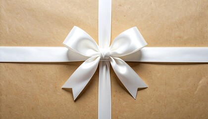 Beautifully wrapped gift box with elegant white ribbon and bow