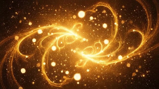 Abstract golden particle energy flow 4k background  video
