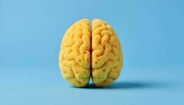 Sponge shaped like a human brain