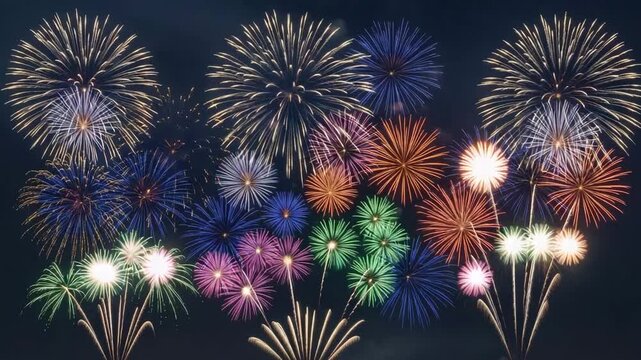 Spectacular fireworks display 4k video