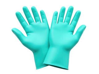 Obraz premium Pair of blue latex gloves on a clean white background