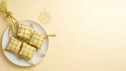Obraz premium Ketupat on a Plate
