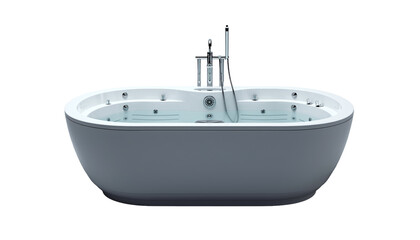 Luxury Jacuzzi Bathtub with Water Jets &ndash; Modern 3D Product Illustration