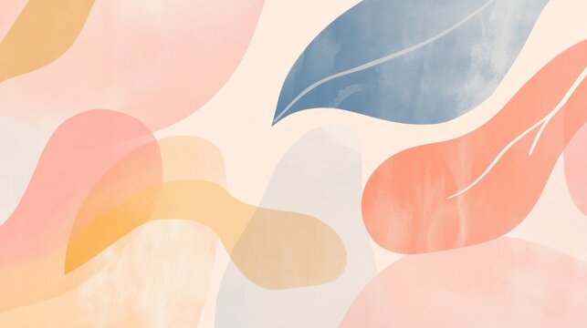 Abstract spring design featuring soft shapes and warm colors with a clean background, suitable for modern holiday branding and seasonal themes