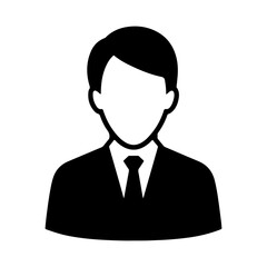 Professional Businessperson Icon &ndash; Black & White Suit Avatar