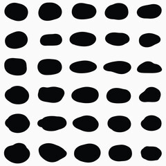 Black oval shapes isolated on transparent background