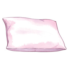 Soft Pink Watercolor Pillow Isolated on White Background cushion vector illutrastion transparent background