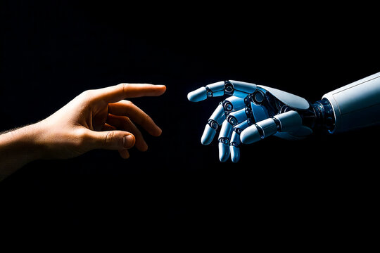 Human and Robot Fingers Meeting in a Futuristic Conceptual Interaction