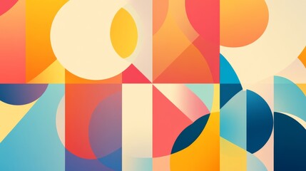 Colorful abstract geometric design featuring overlapping forms and gradients suitable for education and youth workshops in creative and modern settings