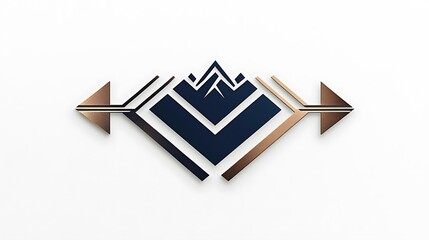 Modern geometric arrow logo with mountain peak design elements