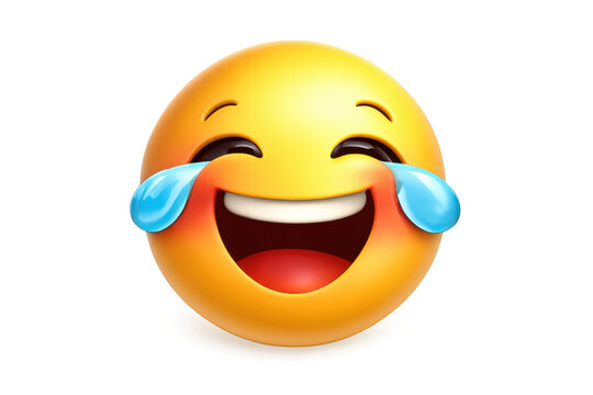 Yellow 3d emoji icon laughing with tears of joy, expressing strong humor, fun, and happiness on a transparent background