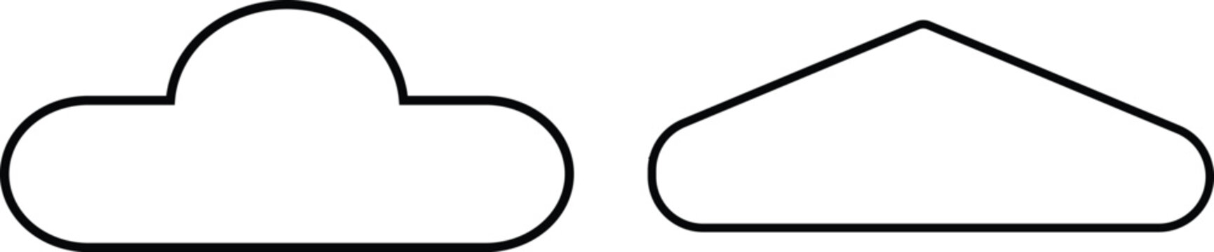 Euro hook hang holes icon. Retail packaging slot symbols. Sombrero hang hole graphic design. Product display and pegboard signs
