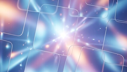 Blue and pink puzzle pieces with white outlines and bright lights blue background pink background