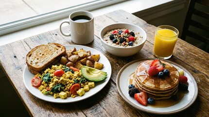 photo of delicious vegan breakfast