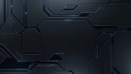 Dark blue circuit board background with glowing blue lines technology electronics