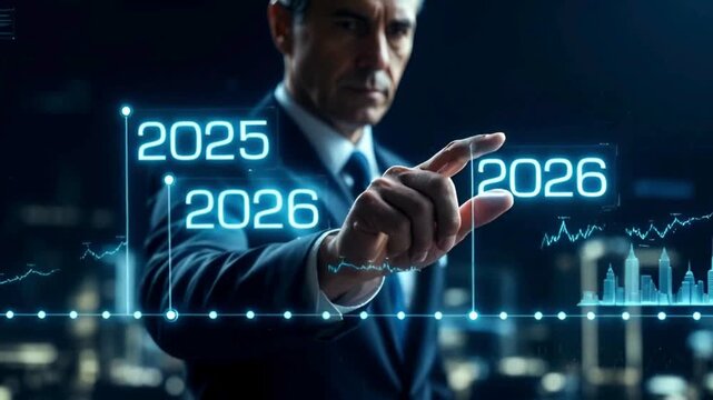 A determined professional navigates the dynamic realm of technological and financial innovation, making the decisive choice with a touch on data visualization.