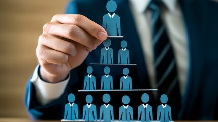 HR manager sets up team structure and selects leader in office setting focused on employee management and organizational development