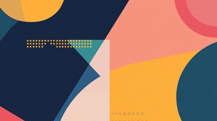 Minimal abstract geometric design suitable for presentations and digital educational materials with large shapes and vibrant accent colors in a modern style