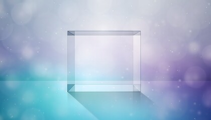 Soft Gradient Background with Central Transparent Box, Minimalistic Design Template for Presentations, Graphics, and Modern Layouts