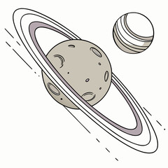 Tidal Lock Planet and Moon Orbit rings © md solaimas