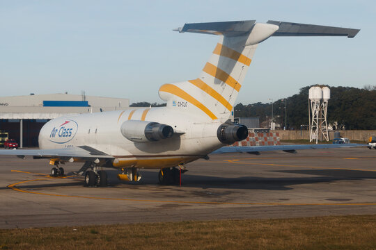 Air Class Boeing 727 cargo aircraft at Carrasco International Airport in Montevideo, Uruguay, photographed on July 9, 2025.