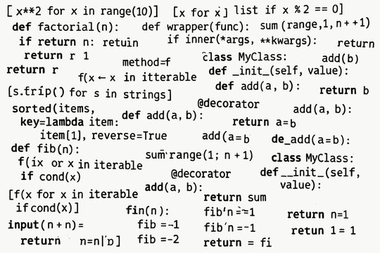 A classic software meme/collage about Python that demonstrates the beauty, conciseness, and &ldquo;magic&rdquo; of this language.