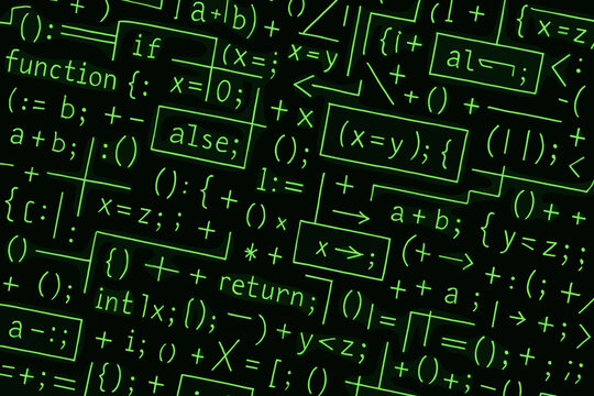 classic &ldquo;hacker&rdquo; or &ldquo;matrix&rdquo; background in the style of green code on a black background.