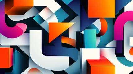 Modern abstract background shows colorful blocks and shapes in a balanced design suitable for education and creative events, showcasing vibrant colors and flowing forms that engage viewers
