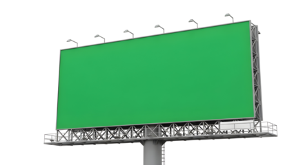 Large blank outdoor commercial billboard isolated with green screen for marketing display. isolated PNG with Transparent Background