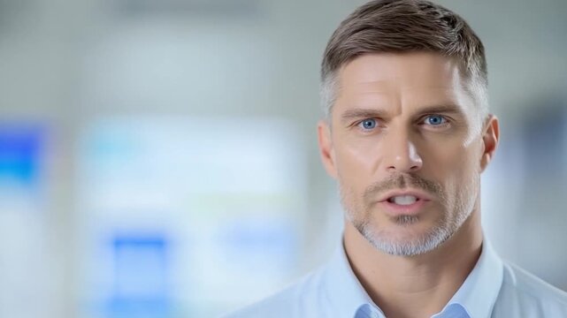Confident individual: Portrait of a person, radiating self-assuredness and strength, against a backdrop of a blurred indoor environment, conveying a sense of determination.