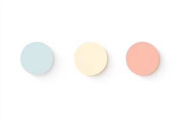 Collection of three minimal UI shape icons created with circles and rounded geometry on a white background using flat vector style with clean outline and pastel fill for design use