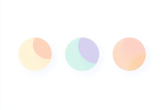 Minimal UI shape icons with circles and rounded geometry, clean outlines and pastel fills isolated on white background in flat vector style without text - Powered by Adobe