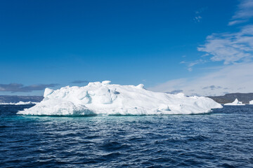Closeup of Blue Glacial Ice in Disko Bay, Greenland © Michel