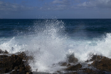 Storm at Las Canteras beach in Las Palmas de Gran Canaria, La Puntilla &aacute;rea at the northern end of the beach