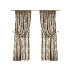 Elegant Floral Patterned Curtains Rod. Home Decor And Interior Design Inspiration. Isolated On Transparent Background